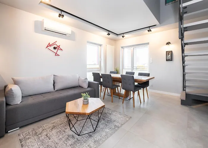 Highest Penthouse In Lodz- Ii Floors With View &free Parking * Łódź